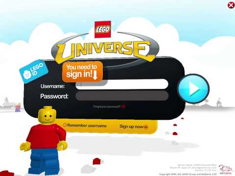 LEGO Universe Alpha - Login Screen