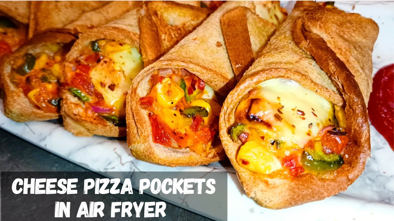 Cheesy Pizza Pockets in Air Fryer | pizza pockets recipe | Bread ka Nashta | Air Fryer Snacks 