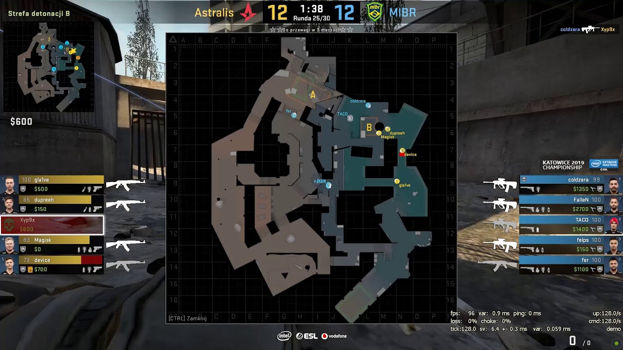 CS:GO Tactic -- Astralis vs mibr -- de_overpass B Rush