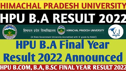HPU B.A Final Year Result 2022 Out | Check It Now |
