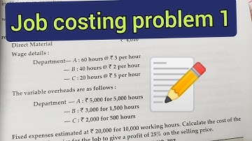 Job costing (1st problem) Bcom