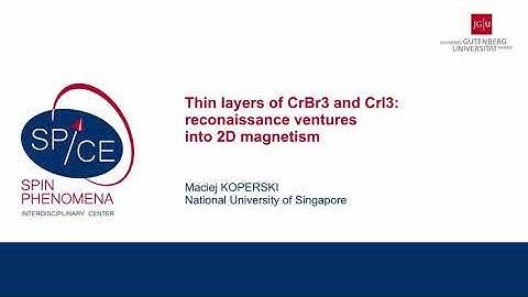 Talks - 2D van der Waals Spin Systems - Maciej KOPERSKI, National University of Singapore