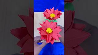 DIY Paper Poinsettia Flowers #diy #homedecor #ytshorts #papercraft