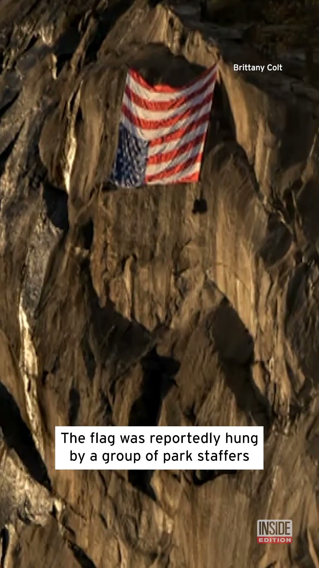 American Flag Hung Upside Down in Protest at Yosemite #shorts
