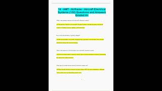 14  AMT  Airframe  Aircraft Electrical Systems 132 Questions and Answers Graded A2221 video