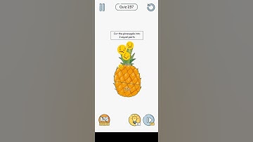 Brain Up Level 237 | Cut the pineapple into 2 equal parts