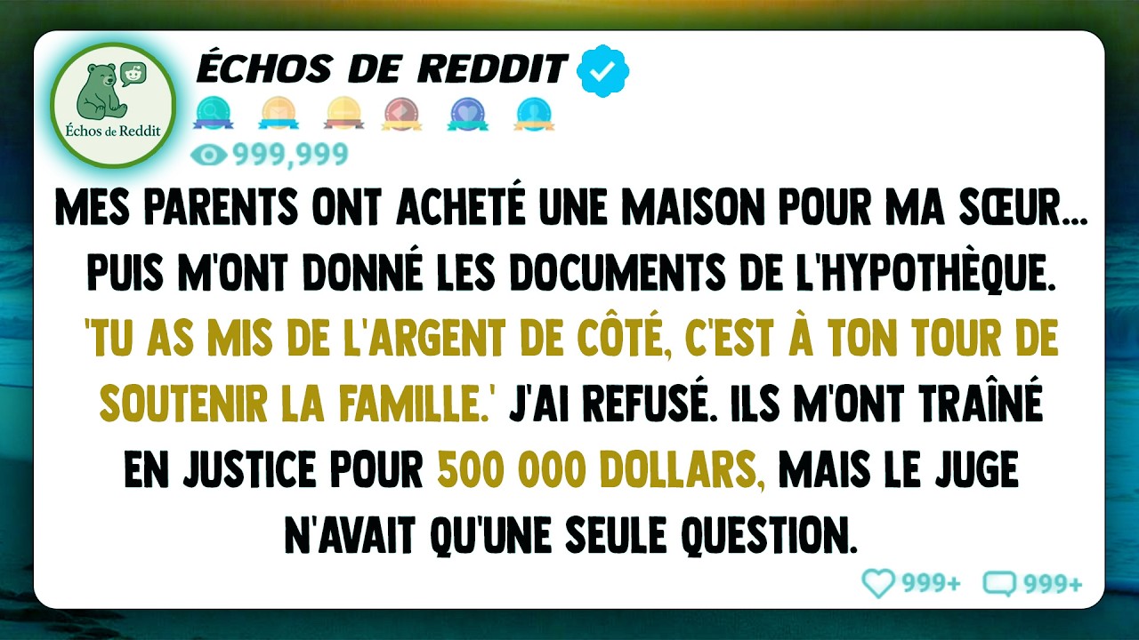 Mes parents ont acheté une maison pour ma sœur… puis m'ont donné les documents de l'hypothèque. « Tu