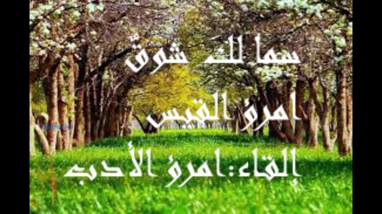 سما لك شوق بعدما كان أقصرا| أمرؤ القيس| إلقاء امرؤ الادب| قناة الأمجاد