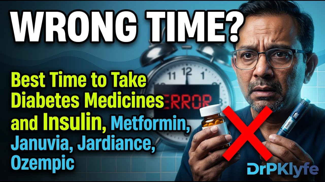 Best Time to Take Diabetes Medicines and Insulin, Metformin, Januvia, Jardiance, Ozempic | DrPKLyfe