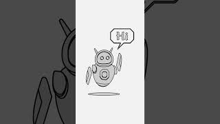 Cute blue robot say 'Hi' vector illustration Cute blue robot say 'Hi' vector illustration