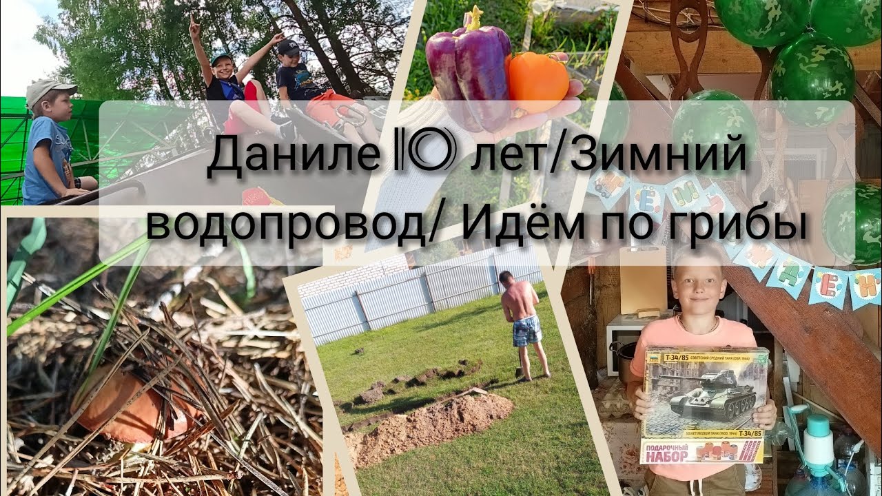 Отмечаем день рождение сына/Копаем зимний водопровод/Идём по грибы # ...