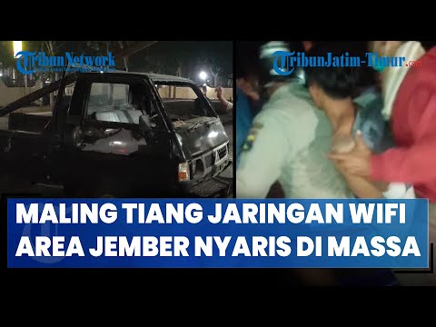 Maling Tiang Jaringan Wifi Area Jember, Dua Kabur Satu Tertangkap Nyaris di Hajar Massa