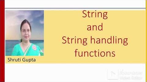 String and string handling functions in C/C++ #Lecture25