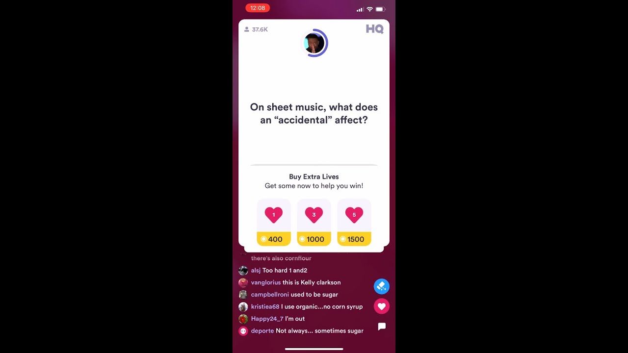$833 Payout on HQ Trivia - HQ Messed Up! ($5,000) January 8, 2021 9pm ET