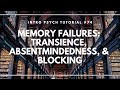 Memory Failures: Transience, Absentmindedness, & Blocking (Intro Psych Tutorial #74)