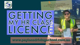Getting My HR Class Licence Got y HR Class Licence NSW