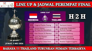 LINE UP & JADWAL UBER INDONESIA VS THAILAND | PEREMPAT FINAL PIALA THOMAS & UBER CUP 2024