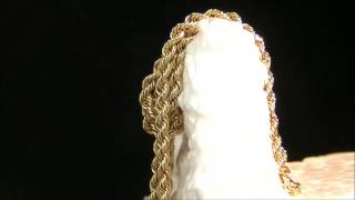 14K SOLID GOLD DIAMOND CUT ROPE CHAIN NECKLACE ~ NO RESERVE