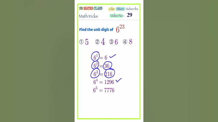 FIND THE UNITS DIGIT OF 6^23 || HOW TO FIND UNITS DIGIT