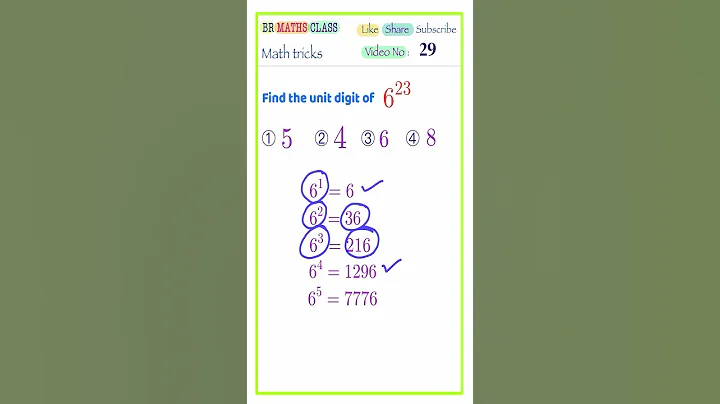FIND THE UNITS DIGIT OF 6^23 || HOW TO FIND UNITS DIGIT