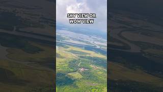 Above the Clouds: Town, River & Mountains Aerial View #AerialView #Clouds #NatureLovers #TravelIndia