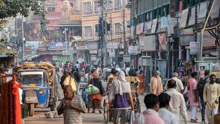 Walking in the busy streets of Varanasi - India [4K]