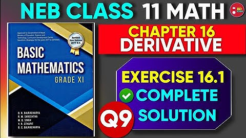 Derivative Class 11-Exercise 16.1 Q.no9 Complete Solution | Calculus Class 11 | Basic Mathematics