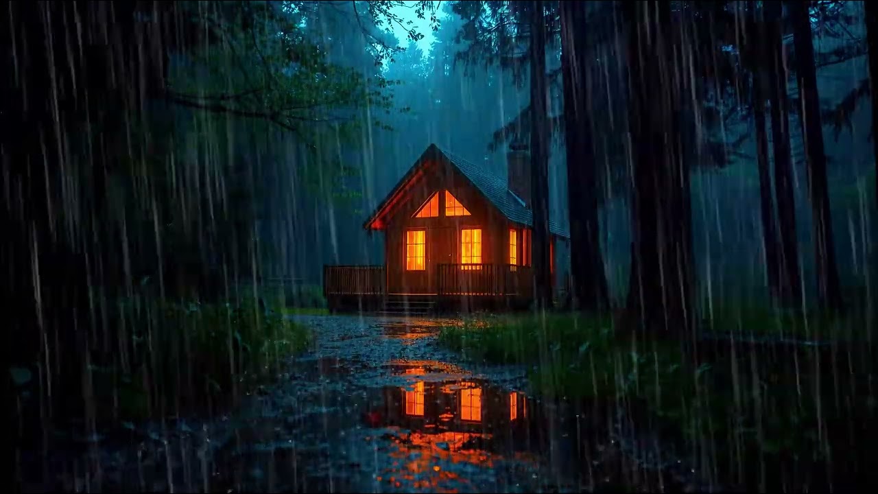 Rainy Forest Cabin Ambience 🌲 | Nature Sounds to Fall Asleep Fast
