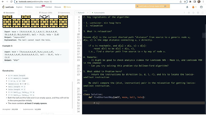 Leetcode 499. The Maze III - Dijkstra's algorithm