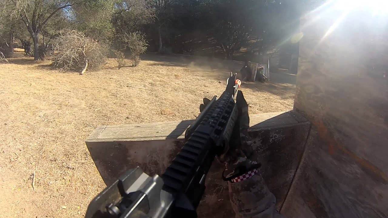 Intense airsoft firefight!