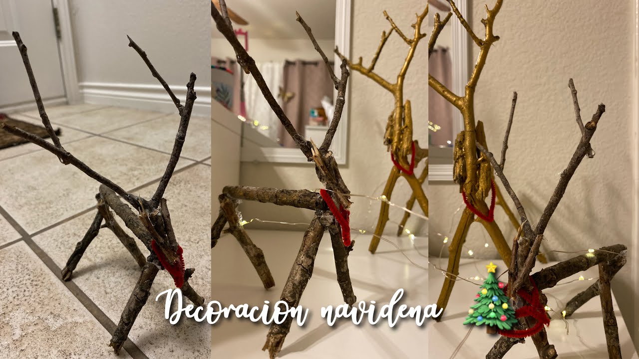 Reno de madera| Reno de ramas secas navideño🎅 ️ |ARAVERSI VIBES - YouTube