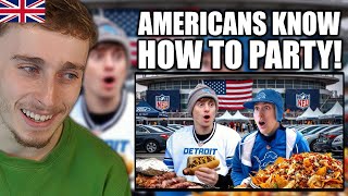 Brit Reacts to Two Brits go Tailgating at an NFL game!