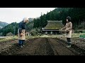 Planting day - Yuki and Hana put the first seeds of the year into the mountain soil