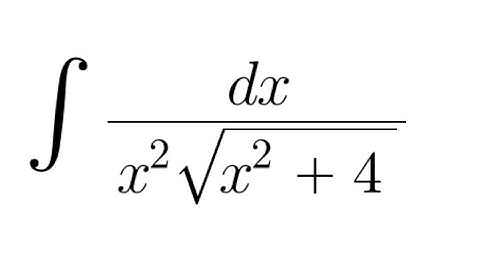 Integral Practice #21: integral of (1/(x^(2))(sqrt(x^(2)+4)))dx (trigonometric substitution)