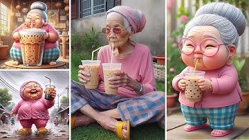 Tổng Hợp Clip Bà Năm Nghiện Trà Sữa | Vui Với AI