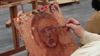 Odd Nerdrum working on a self portrait in TIAC Academy