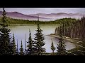 Yellowstone Lake Landscape Painting Tutorial with #PaintWithJosh #PaintingTutorial #BobRoss 