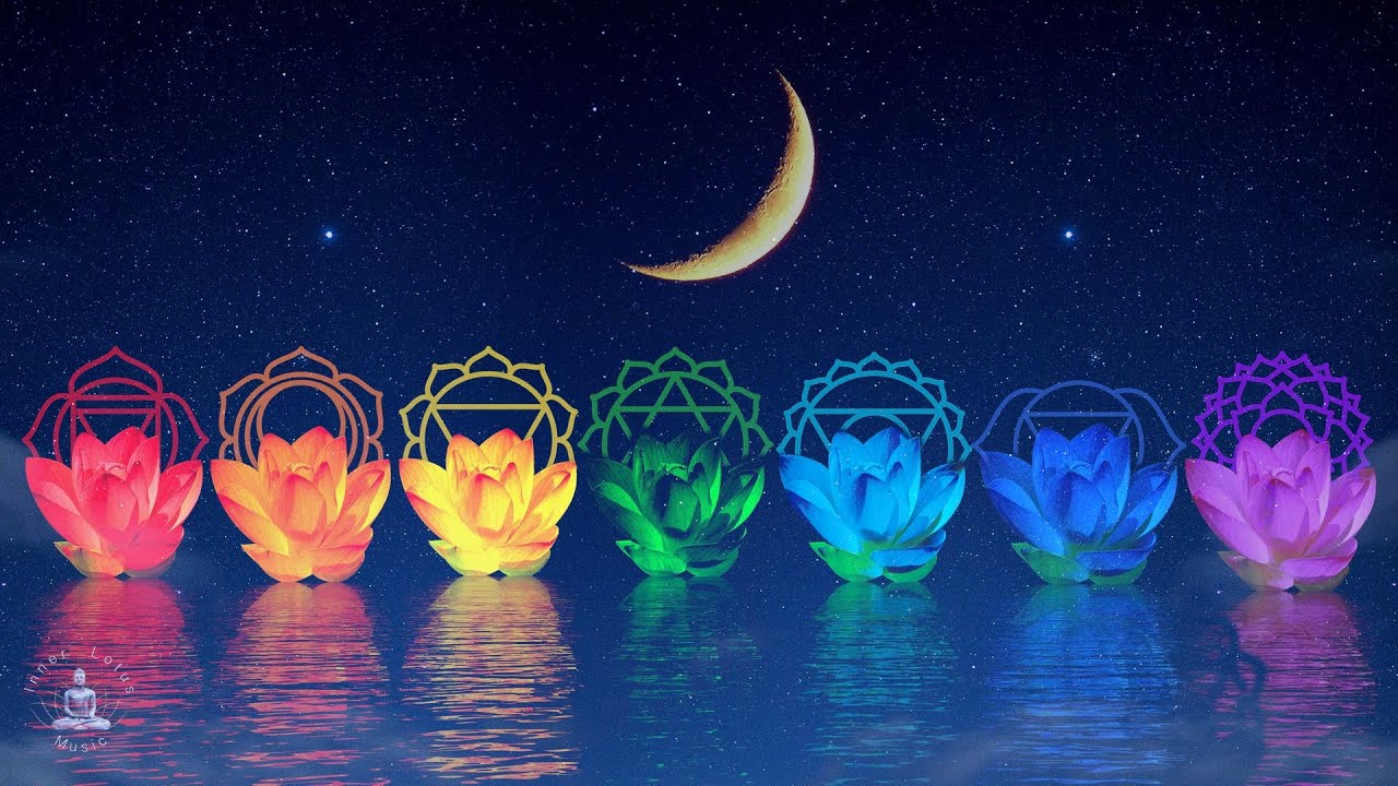 All Night 7 Chakras Peaceful Flute   Water Healing Sleep   Meditation Music   Crystal Singing Bowls