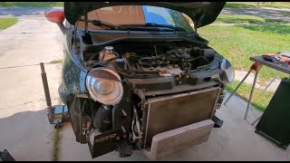 Fiat 500 Abarth AC Compressor, Condenser, and Serpentine Belt replacement.
