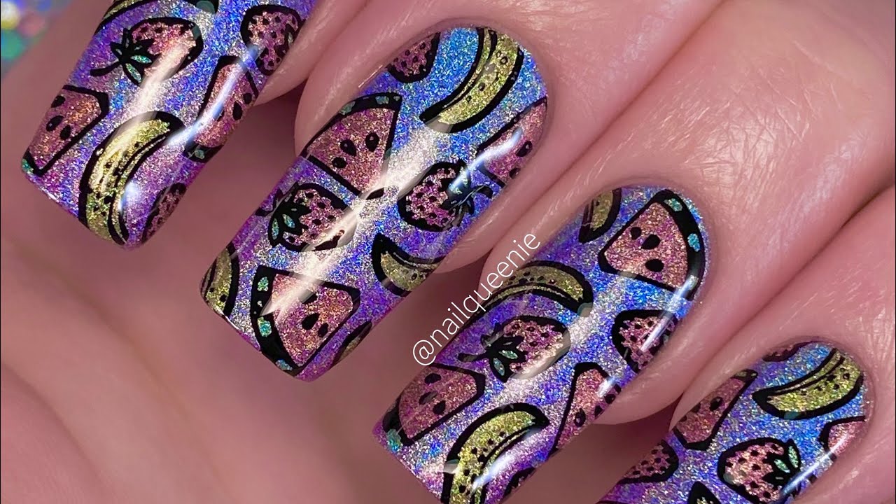 Holo Taco Pastel Fruit Nail Art Tutorial
