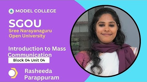SGOU Degree, Introduction to Mass Communication, Block 04, Unit 04