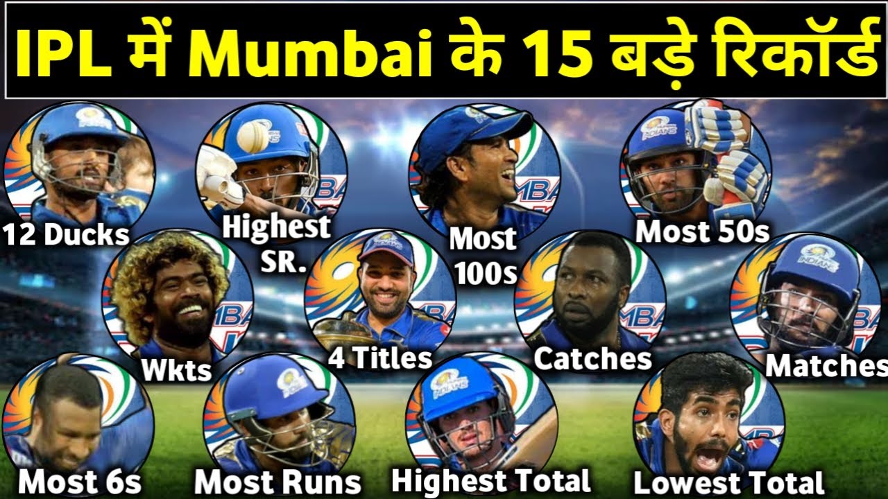 TOP 15 BIGGEST RECORDS OF MUMBAI INDIANS IN IPL HISTORY | IPL इतिहास में मुम्बई के 15 बड़े रिकार्ड