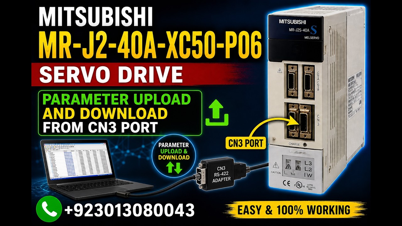 HOW TO UPLOAD AND DOWNLOAD PARAMETER OF MITSUBISHI SERVO DRIVE MR