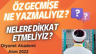 ÖZ GEÇMİŞE NE YAZMALIYIZ ? DİB SÖZLÜ MÜLAKAT…