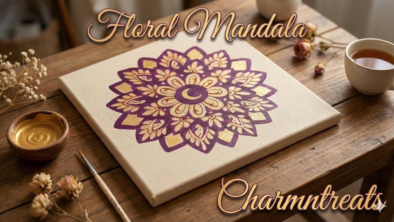 🌺💖 Red and Pink Floral Mandala Drawing | Easy & Aesthetic Mandala Art for Beginners 🌸| Charmntreats