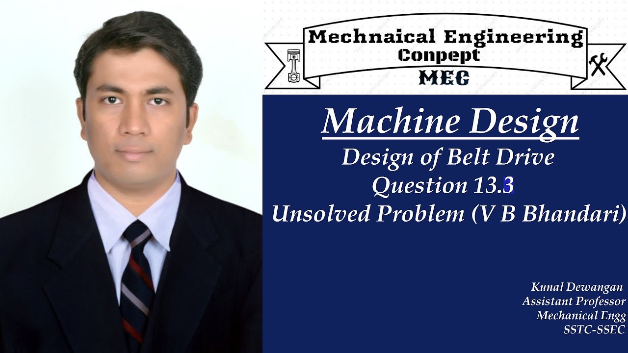 Machine Design- Design of Belt Drive Question 13.3 Unsolved Problem V B Bhandari