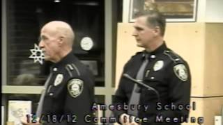 Excerpt from the December 18, 2012  Amesbury School Committee Meeting