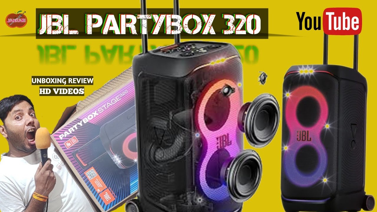 Jbl Partybox Stage 320 | Unboxing Review | AI Sound Boost | Guitar & Mic Inputs | 240W | In Hindi...