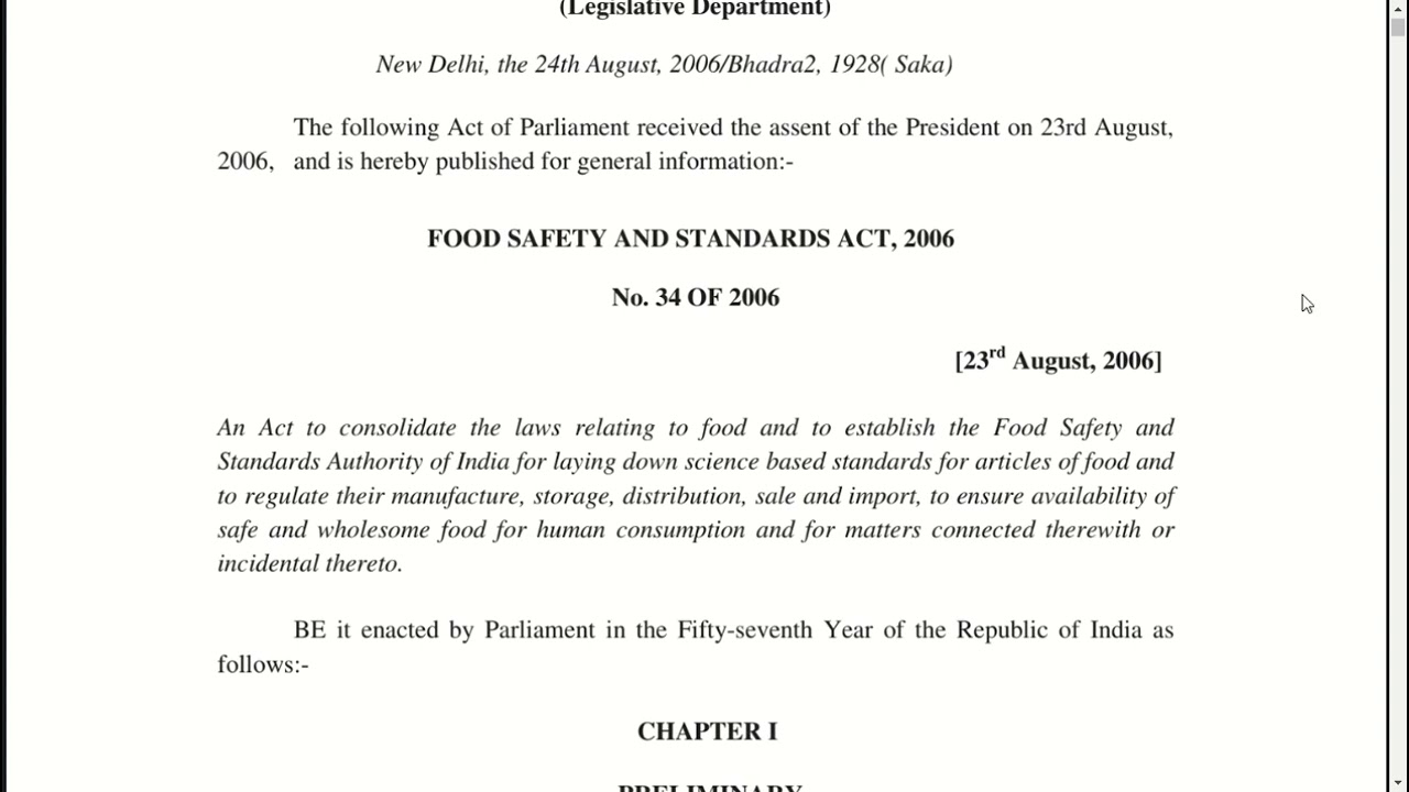 FOOD ACT 2006  