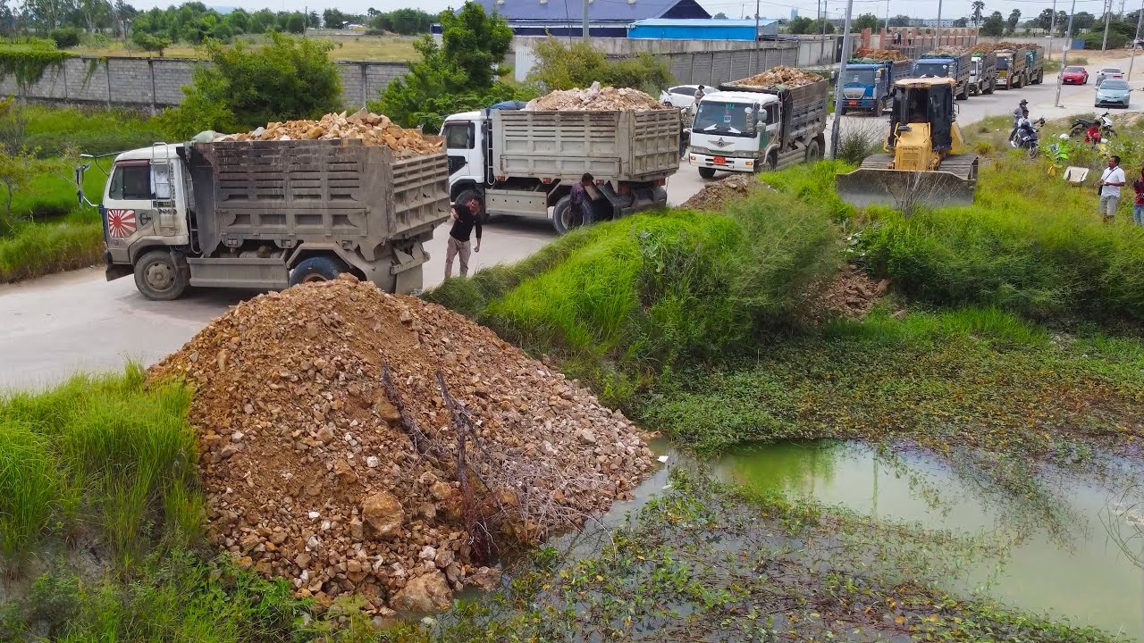 Nicely Massive Project Start to Finish by Quick Expert Bulldozer DR-51-PX & Dump Trucks 5T Process